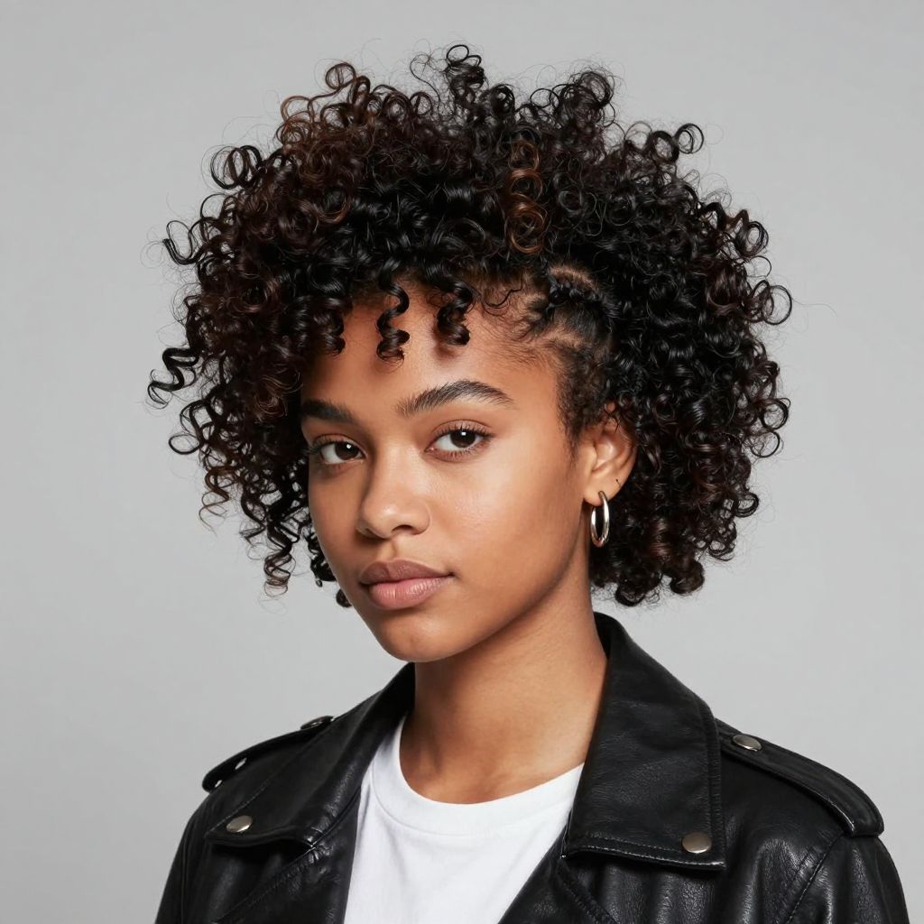 Curly Mohawk with Tapered Sides