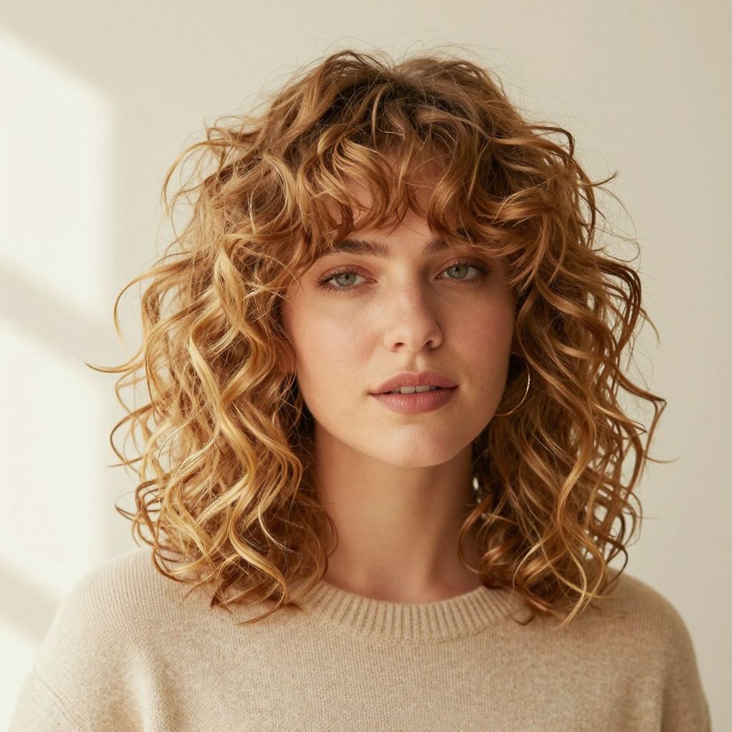 Curly Shag with Wispy Bangs