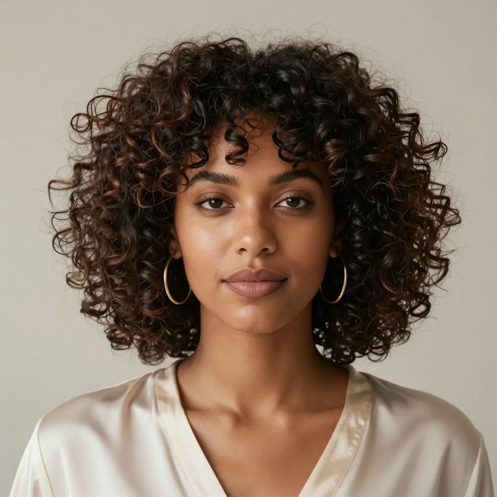 Curly Layered Crown Cut