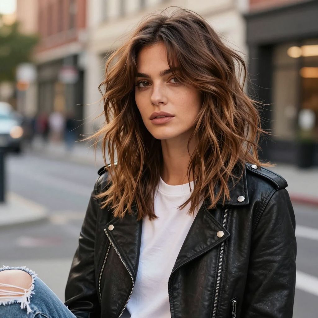Medium Shag with Tousled Ends