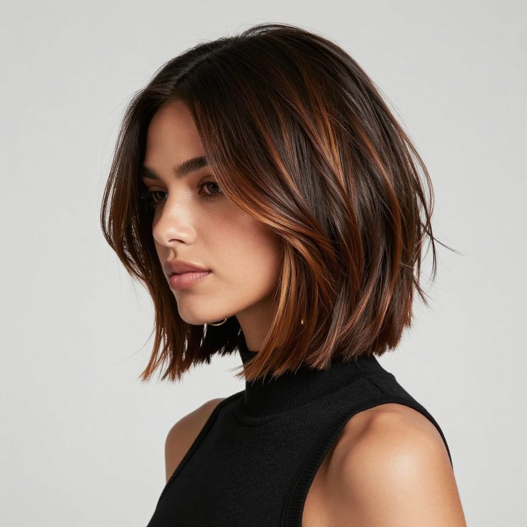 Asymmetrical Bob with Textured Ends