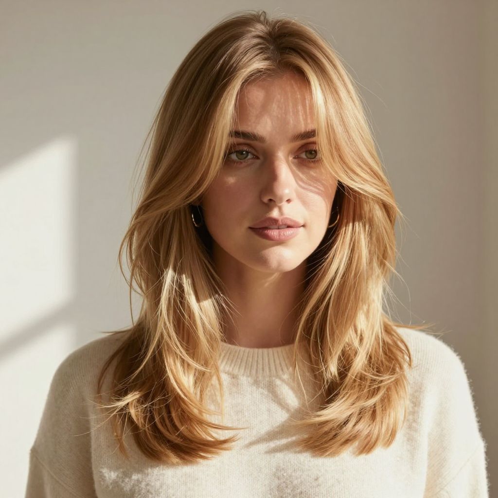 Curtain Bangs with Medium Length