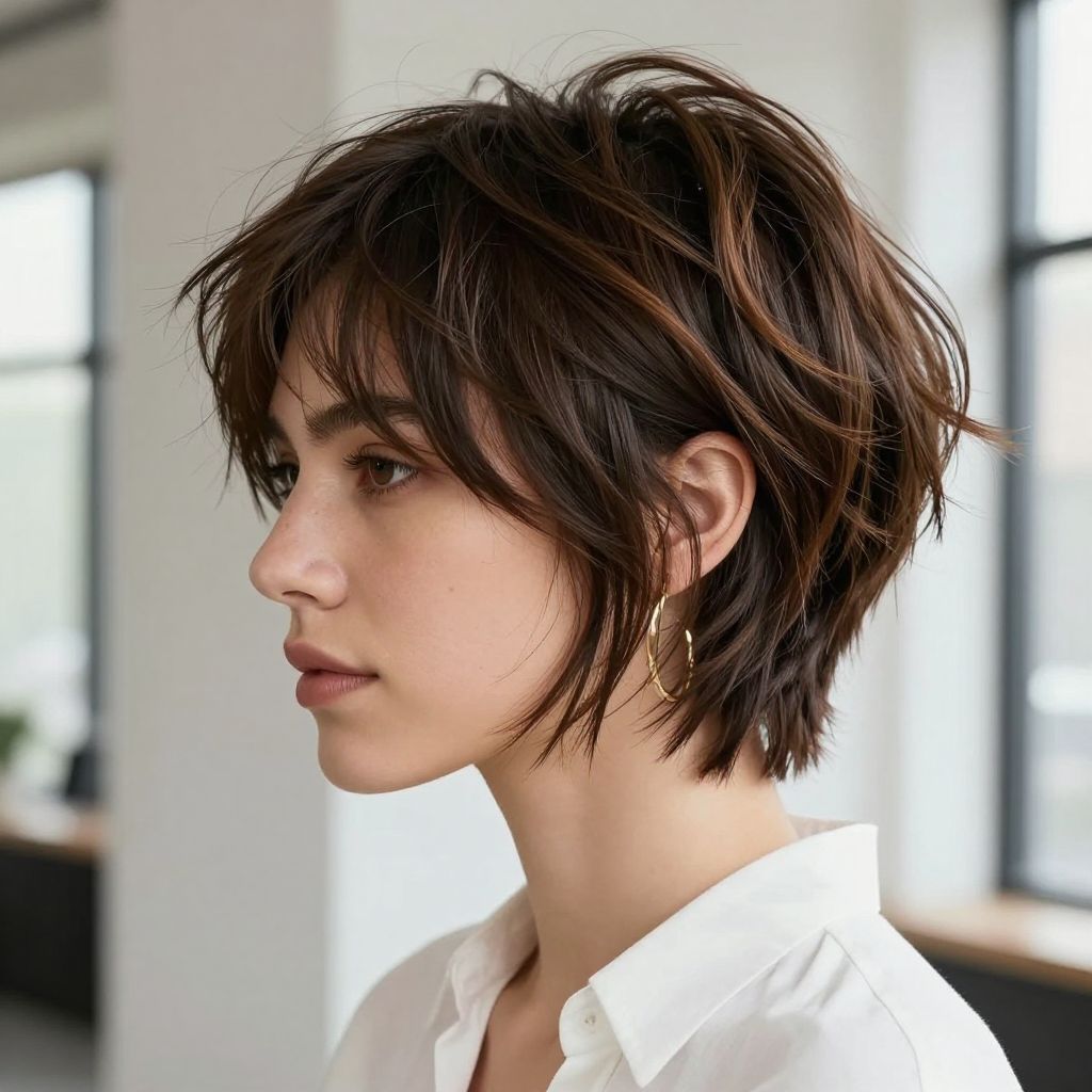 Tousled Pixie with Side Sweep