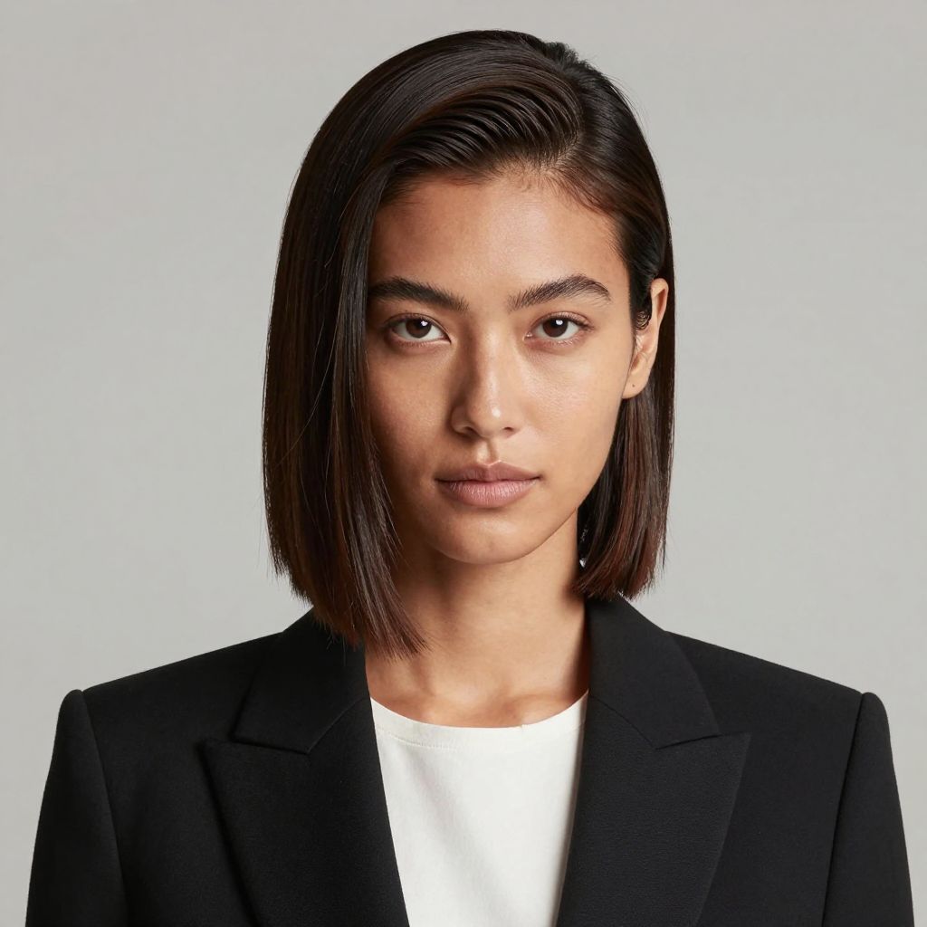 Slicked Back Medium Hair