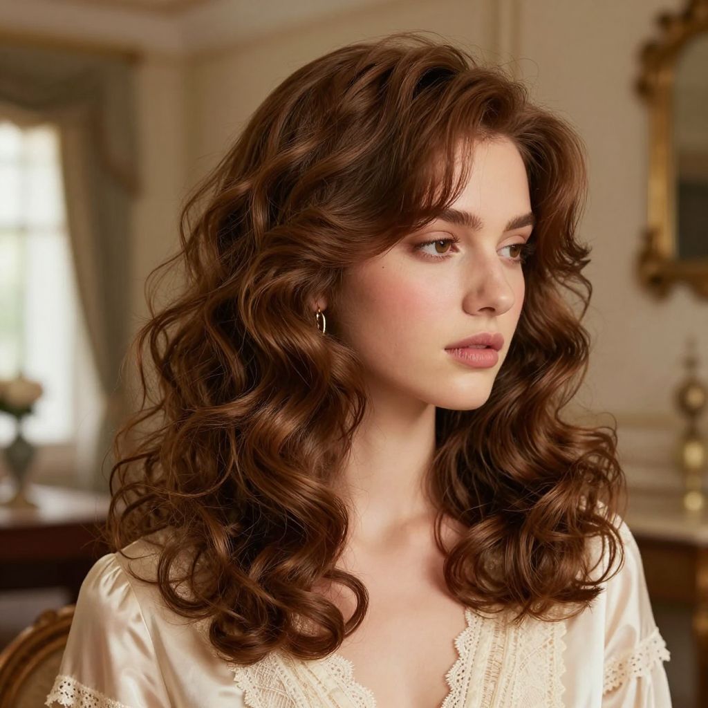 Side-Parted Renaissance Curls