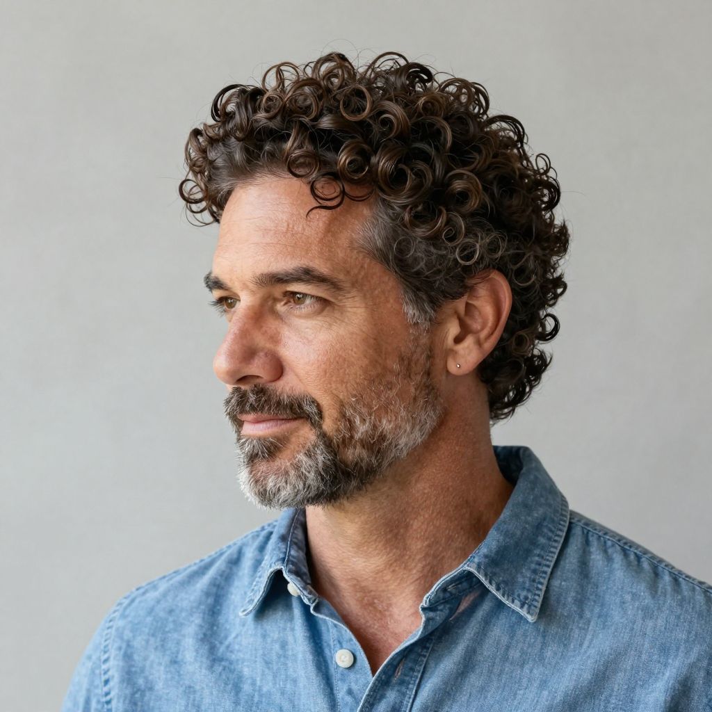 Curly Top with Short Sides