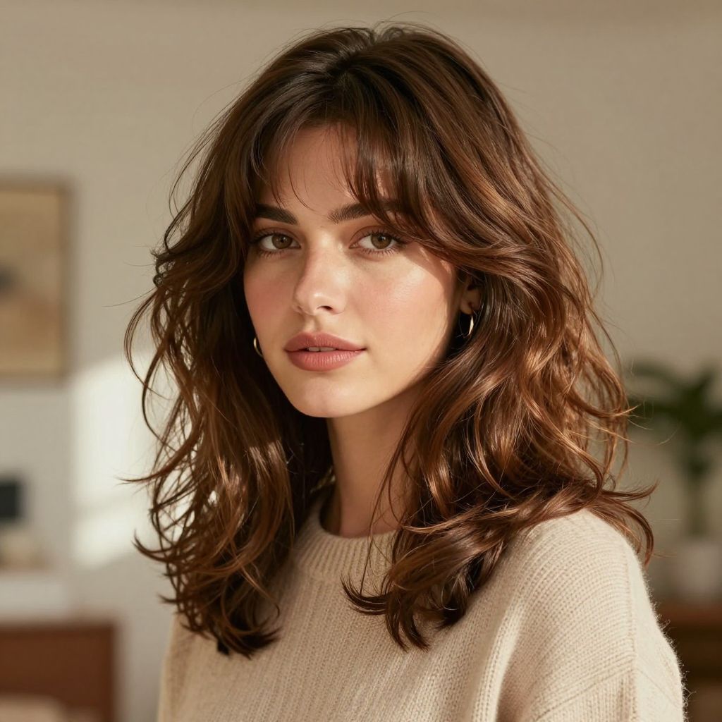 Peekaboo Bangs with Soft Curls