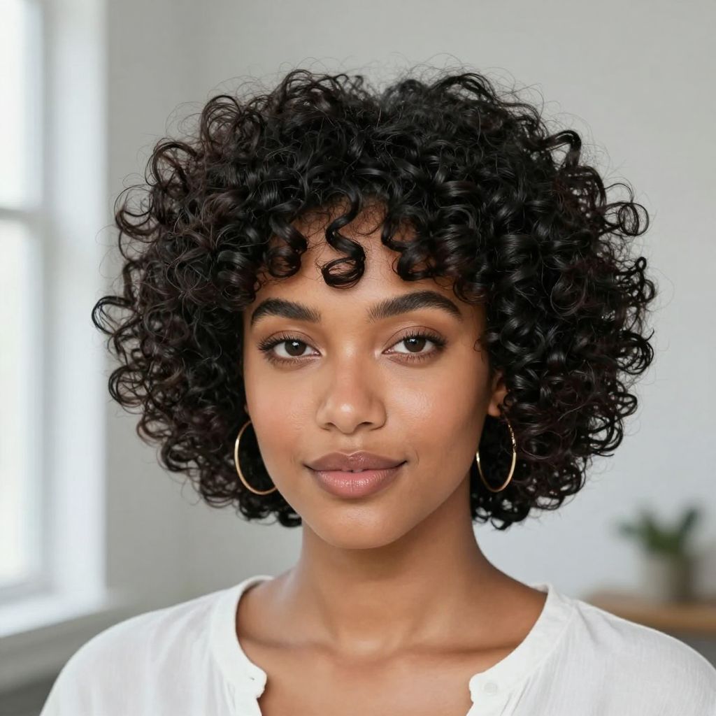 Curly Pixie With Volume