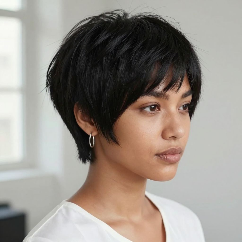 Asymmetrical Pixie with Soft Bangs