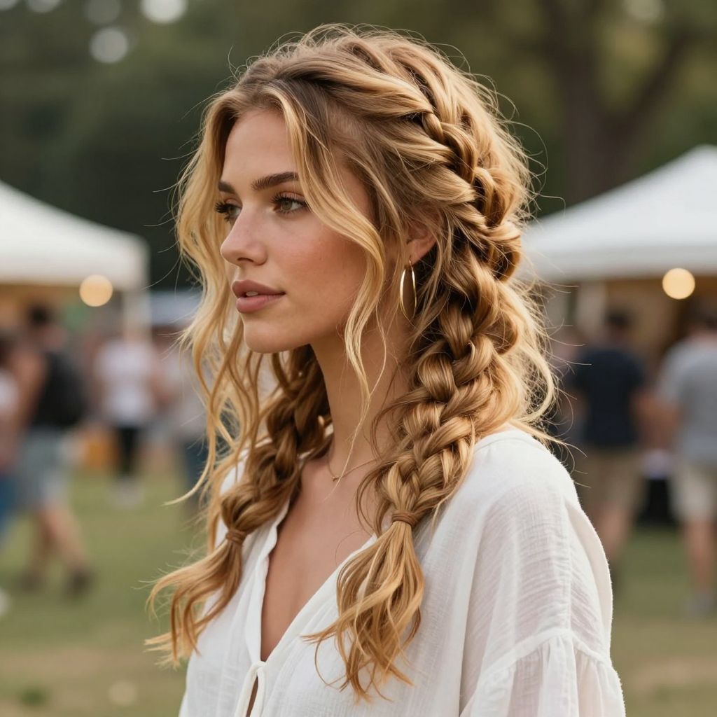 Boho Loose Braid Ponytail