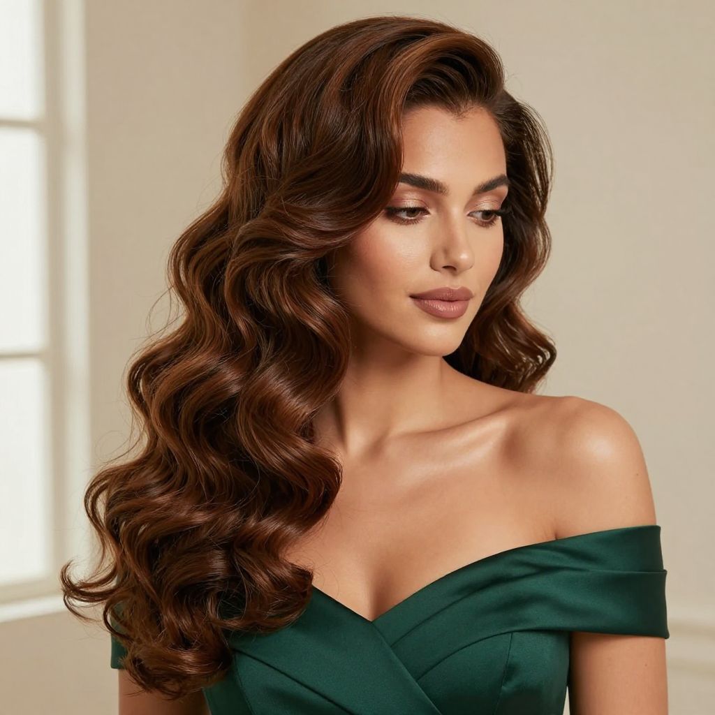 The Elegant Side-Swept Curls
