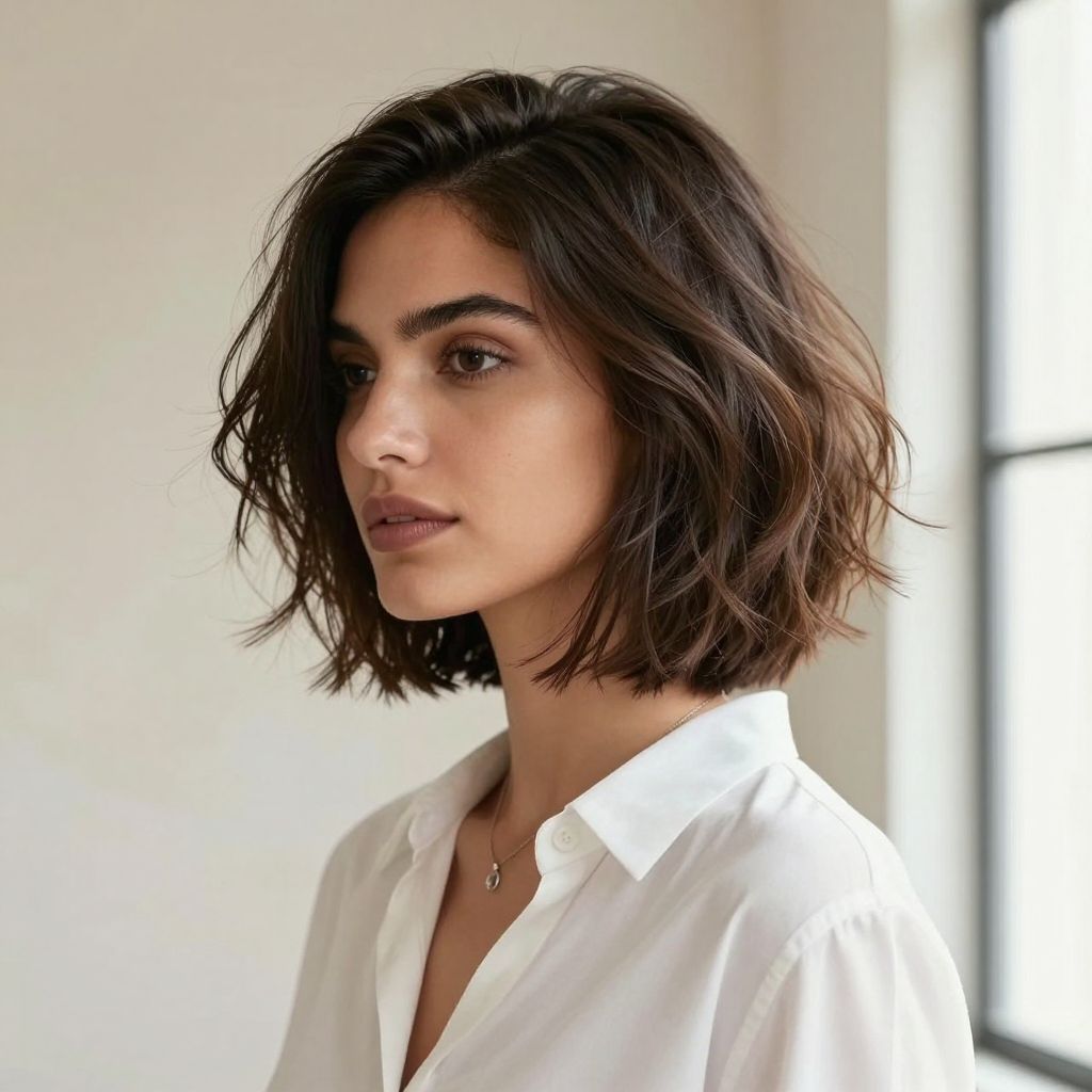 Textured Bob with Side Part