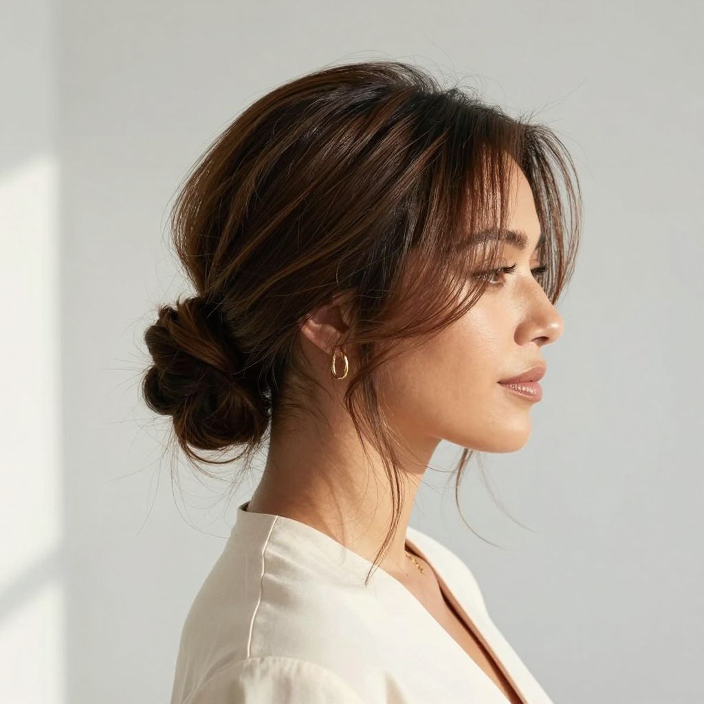 Soft Chignon with Face-Framing Pieces