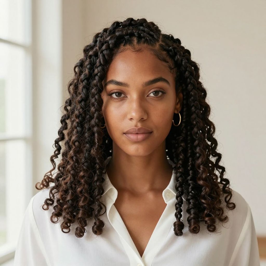 Senegalese Twists with a Center Part