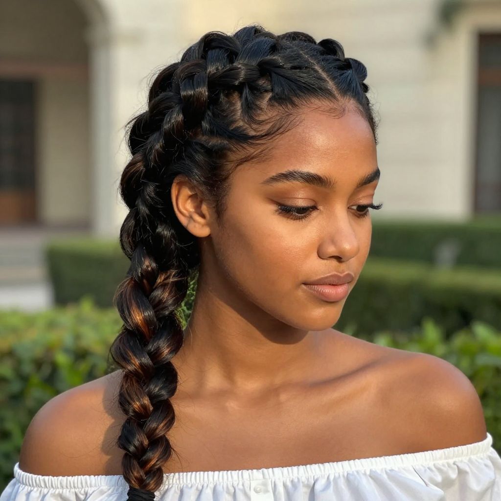 Halo Braids with Baby Hair Detailing