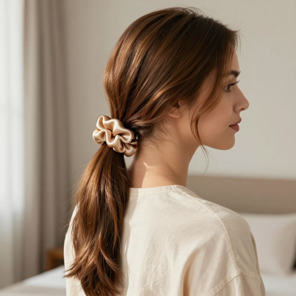 Low Ponytail with Silk Scrunchie