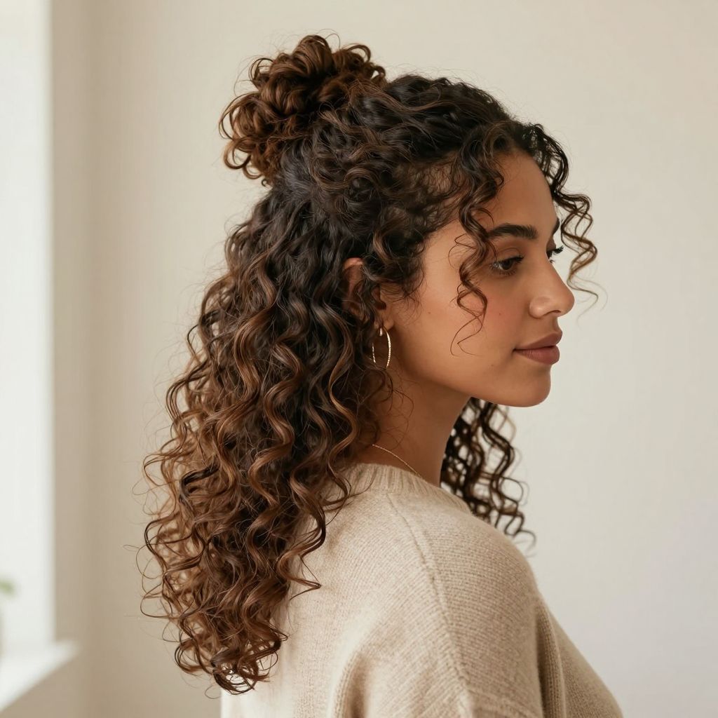 Half-Up Natural Bun