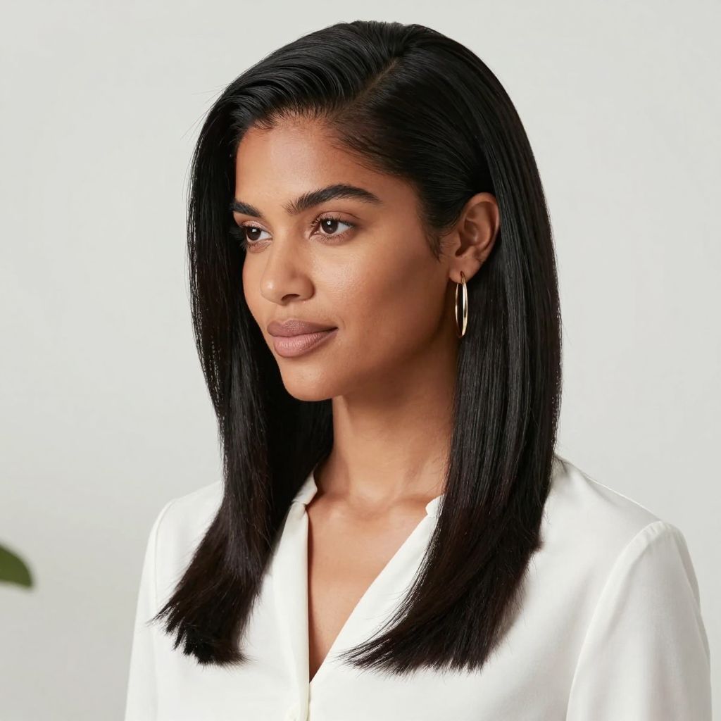 Half Up Slicked Back with Side Volume