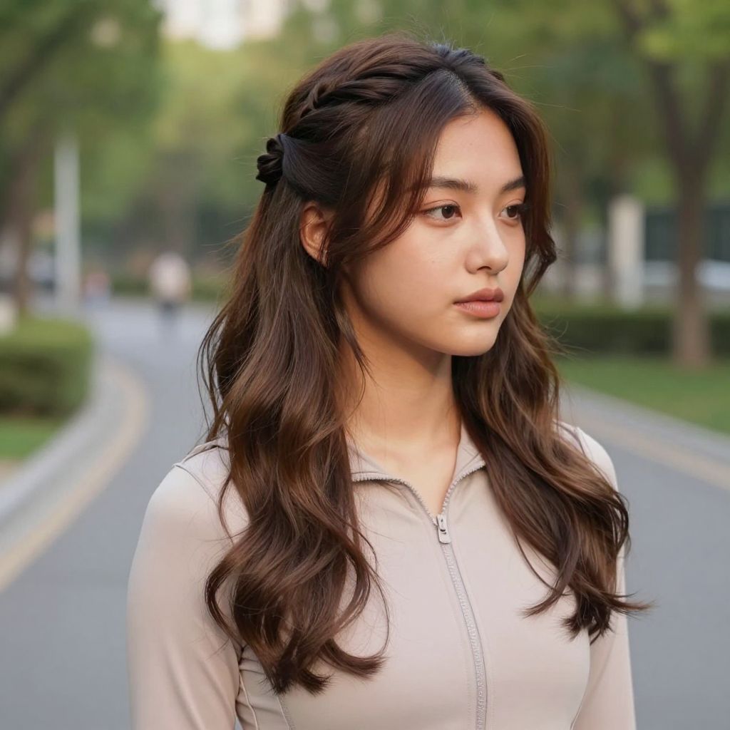 Twist-Back Half Ponytail