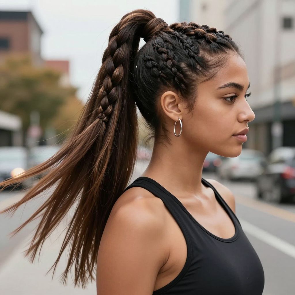 High Braided Ponytail