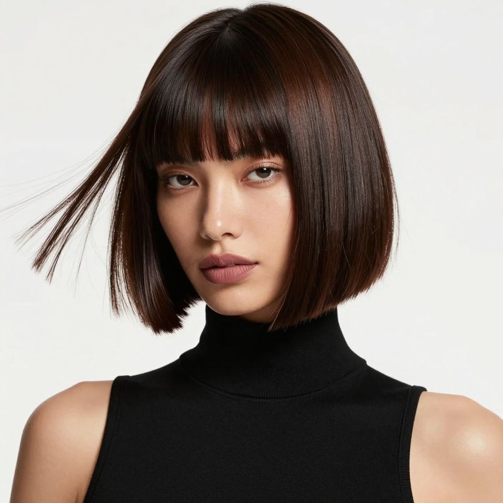 Asymmetrical Bob with Bold Bangs