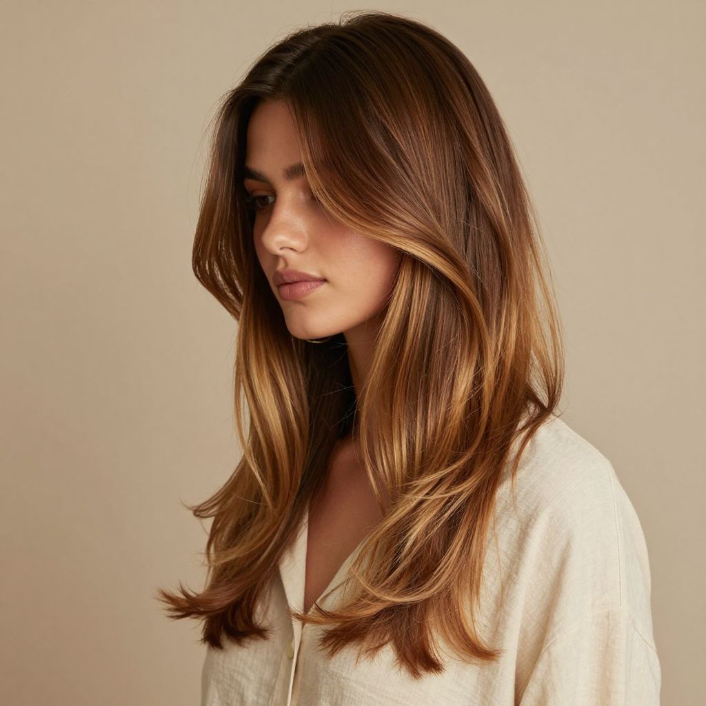 Side Swept Scene Fringe with Ombre Ends