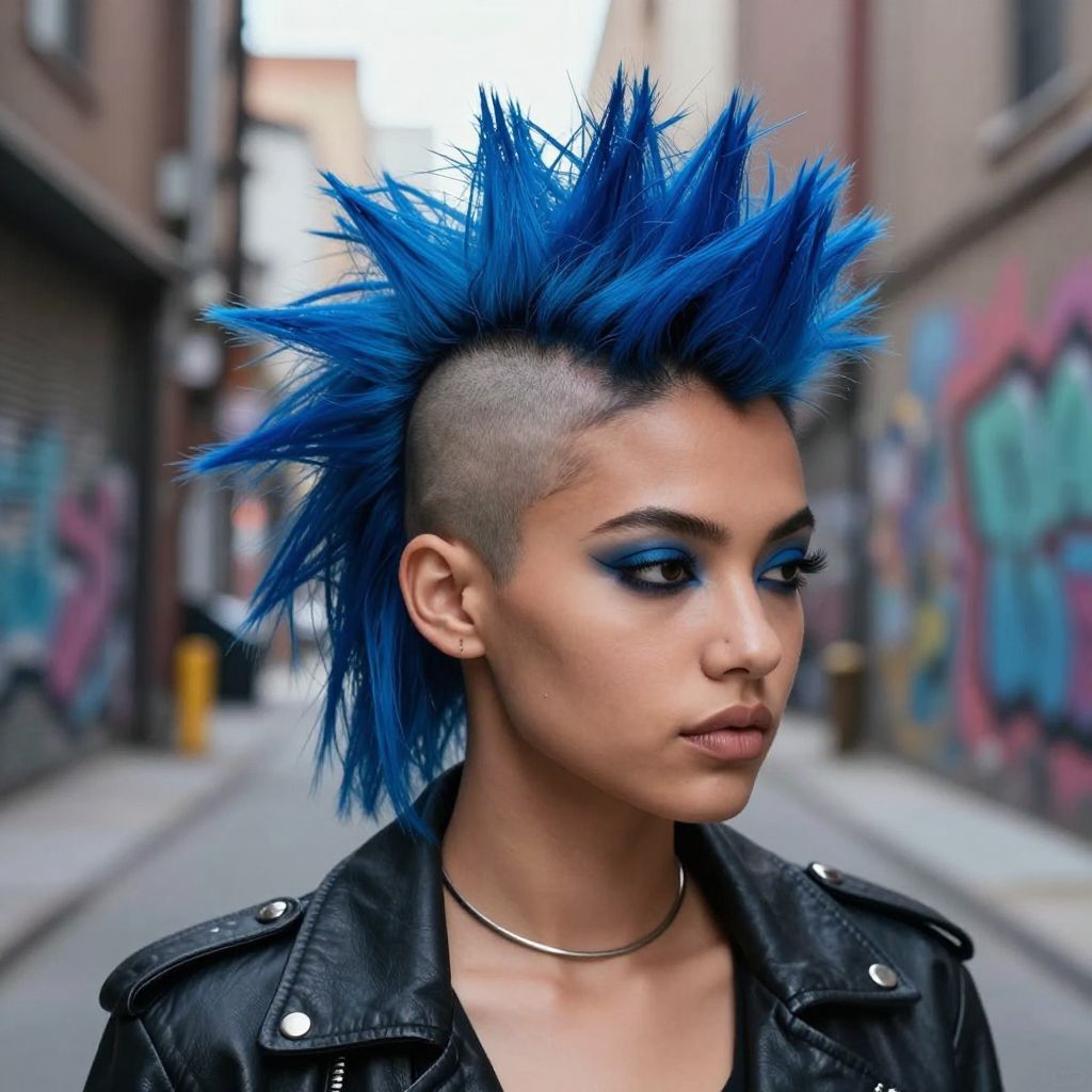 Bold Blue Mohawk Inspired Spike