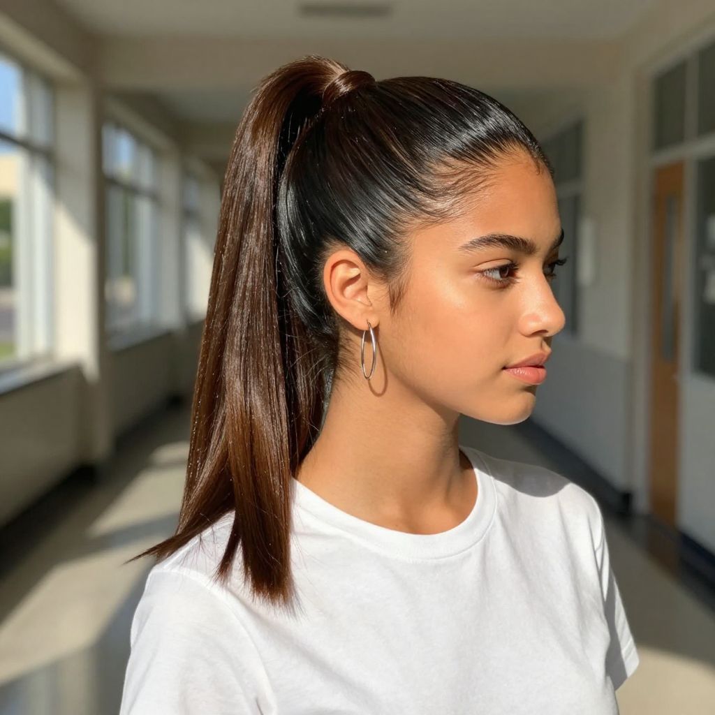 Classic High Ponytail with a Twist