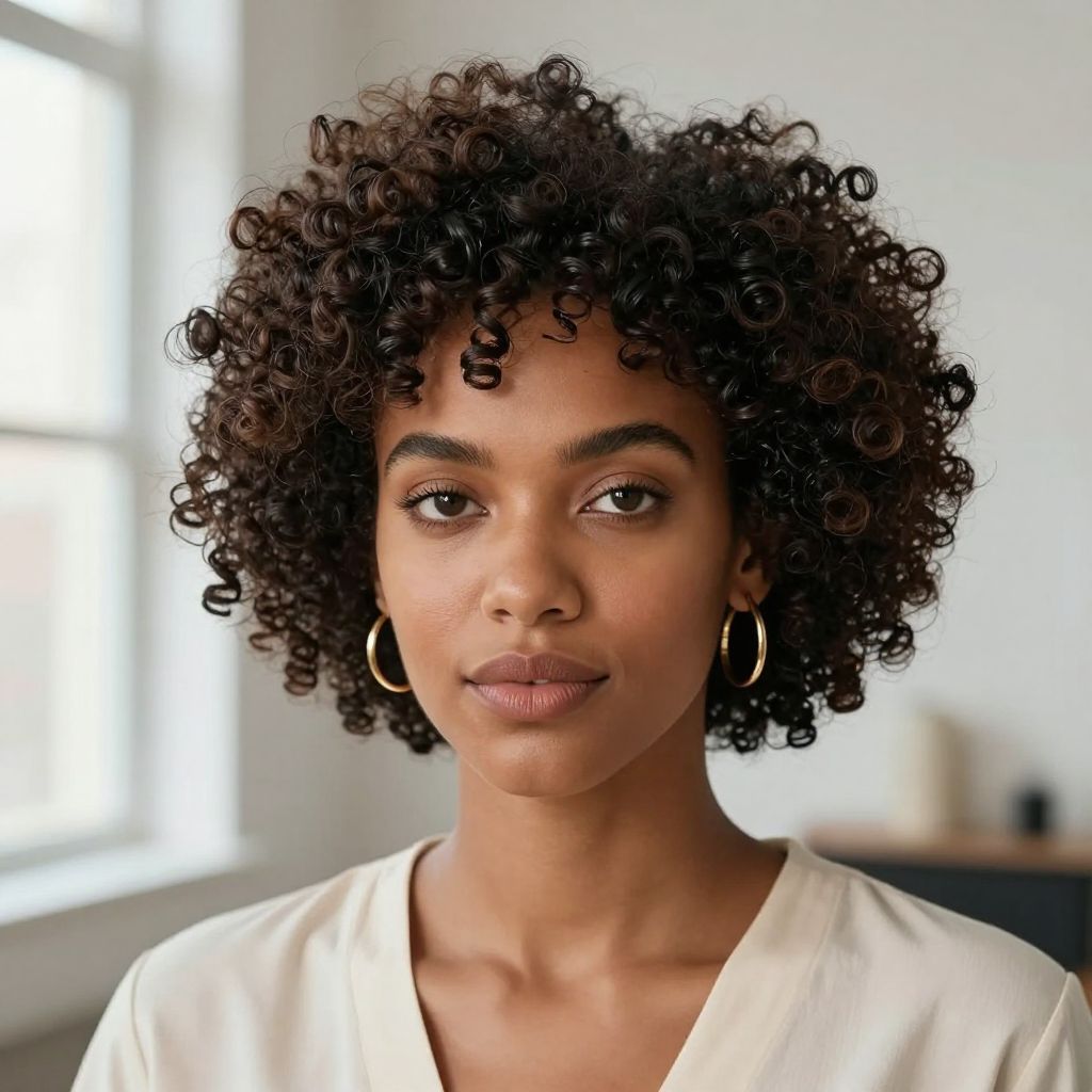 Short Afro with Defined Edges