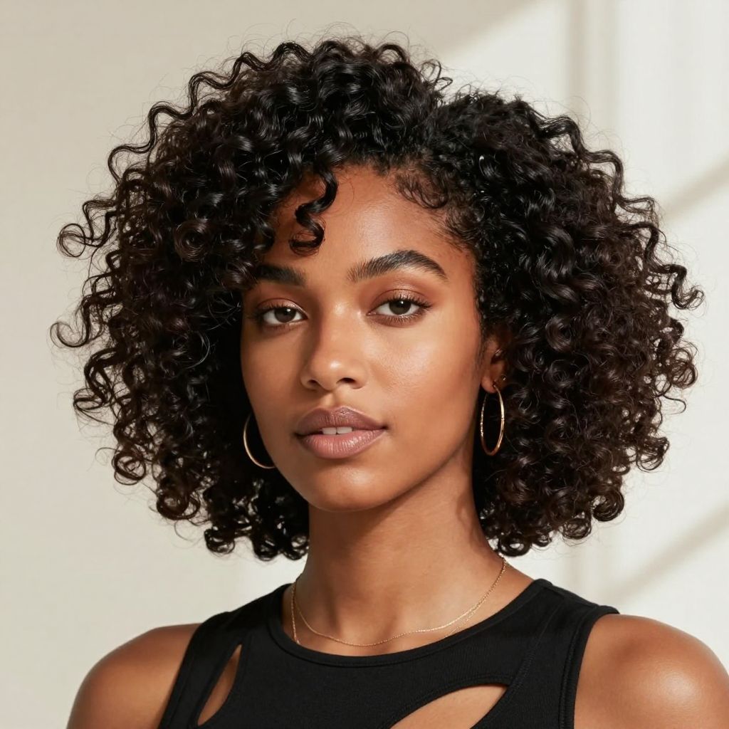 Asymmetrical Curly Cut