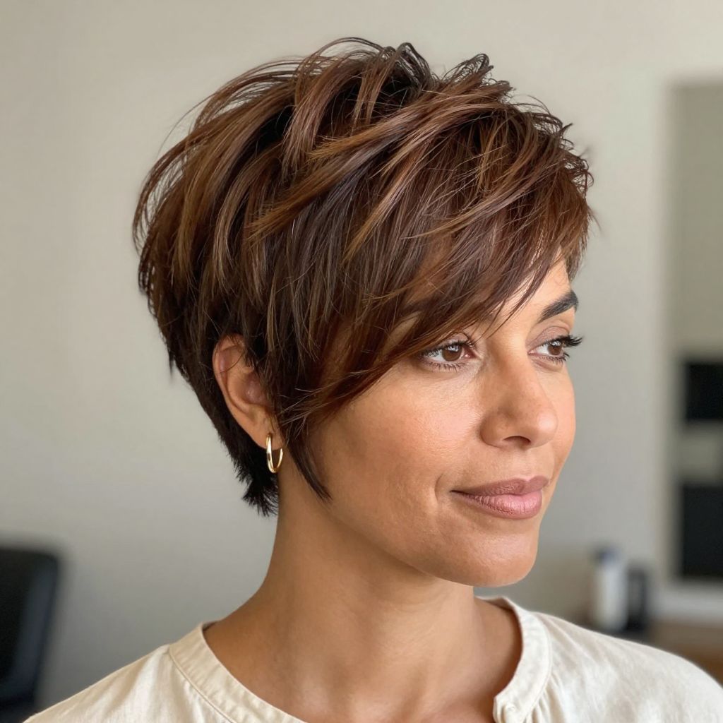 Layered Pixie with Textured Crown