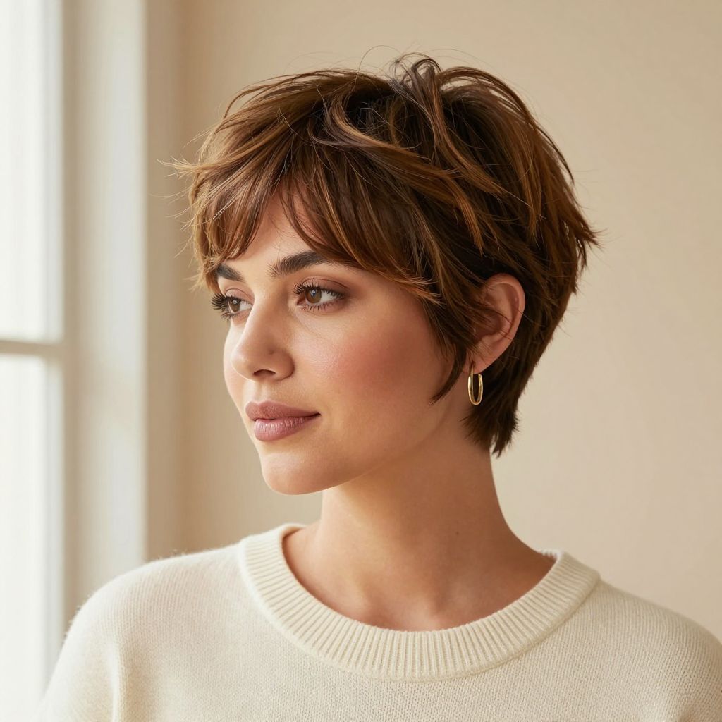 Side-Swept Textured Pixie