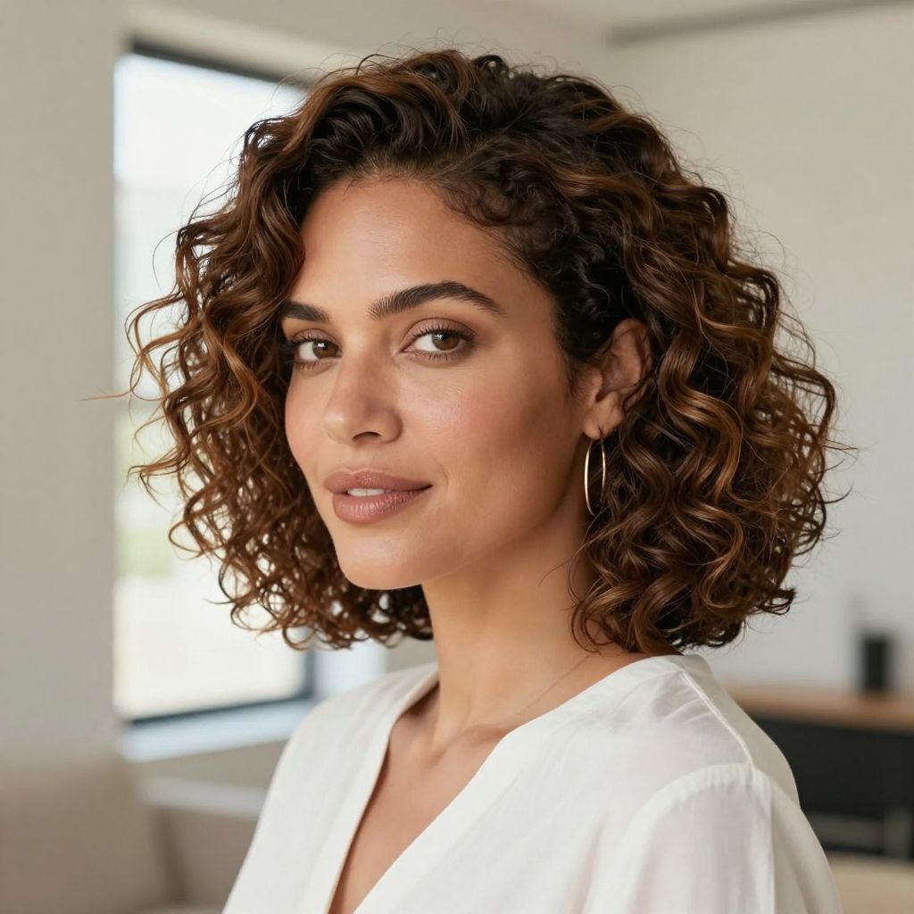 Soft Curly Crop with Defined Part