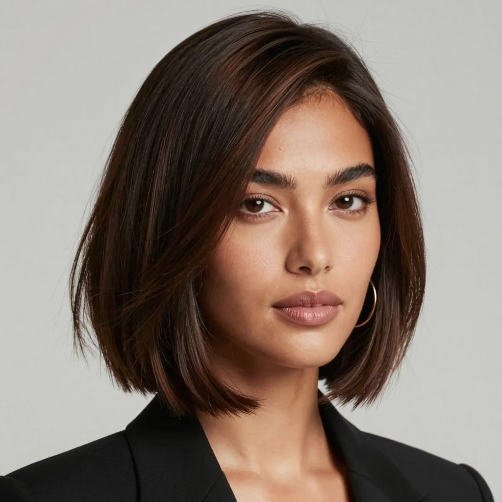Asymmetrical Bob with Deep Side Part