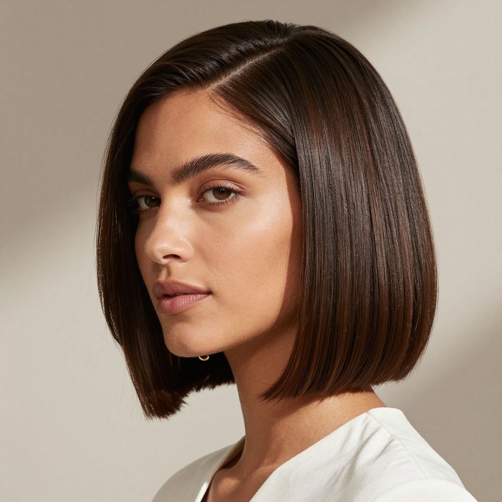 Side-Parted Blunt Bob