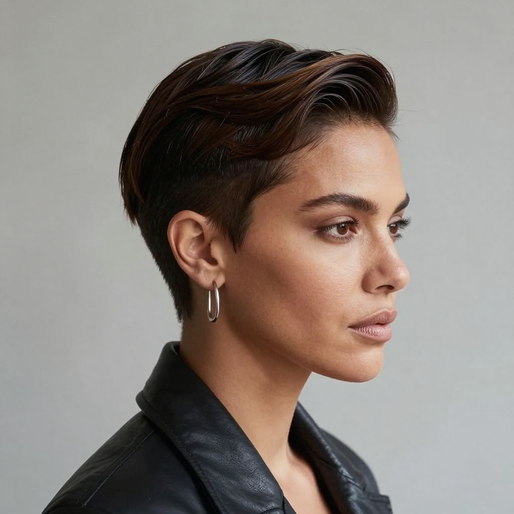 Slicked Back Undercut Pixie