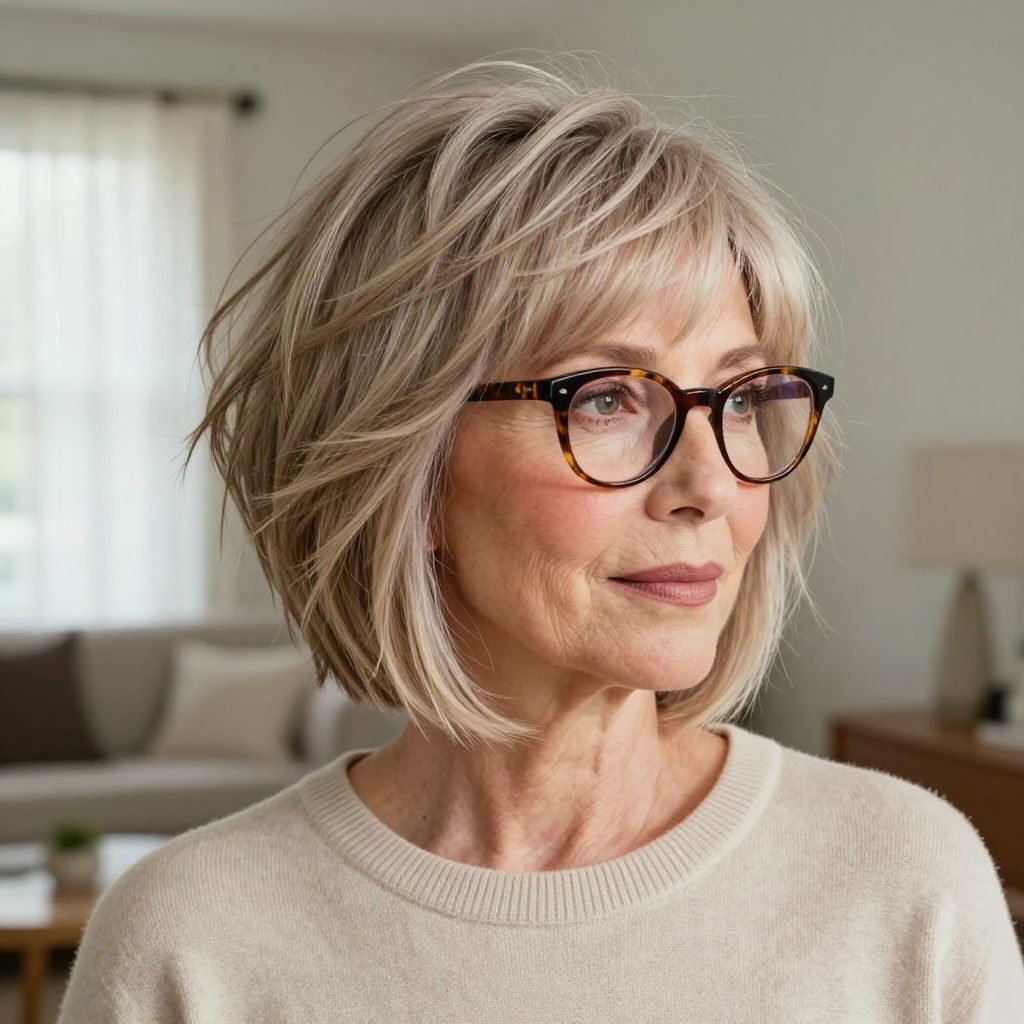 Tousled Crop with Side-Swept Bangs