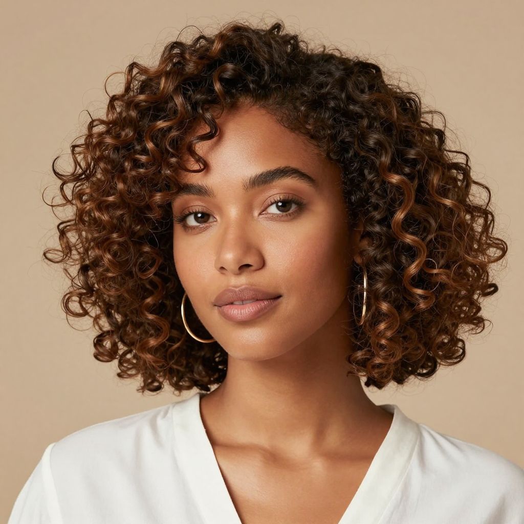 Rounded Bob with Defined Curls