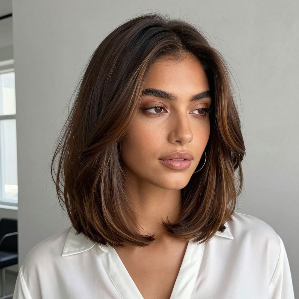 Natural Bob with Side Part