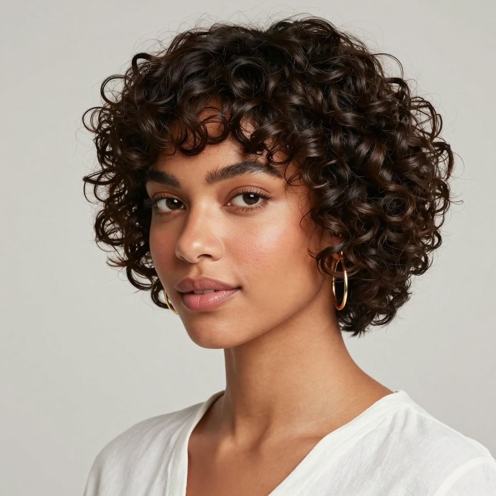 Playful Pixie with Curly Fringe
