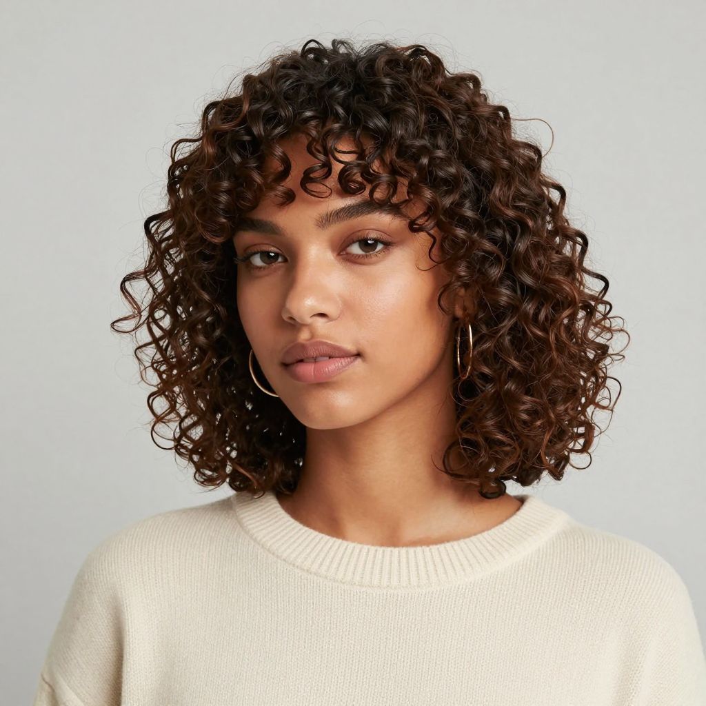 Short Twists with Side Swept Bangs