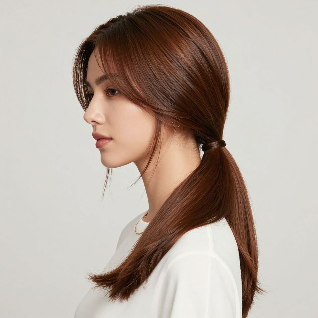 Sleek Ponytail with Peekaboo Layering