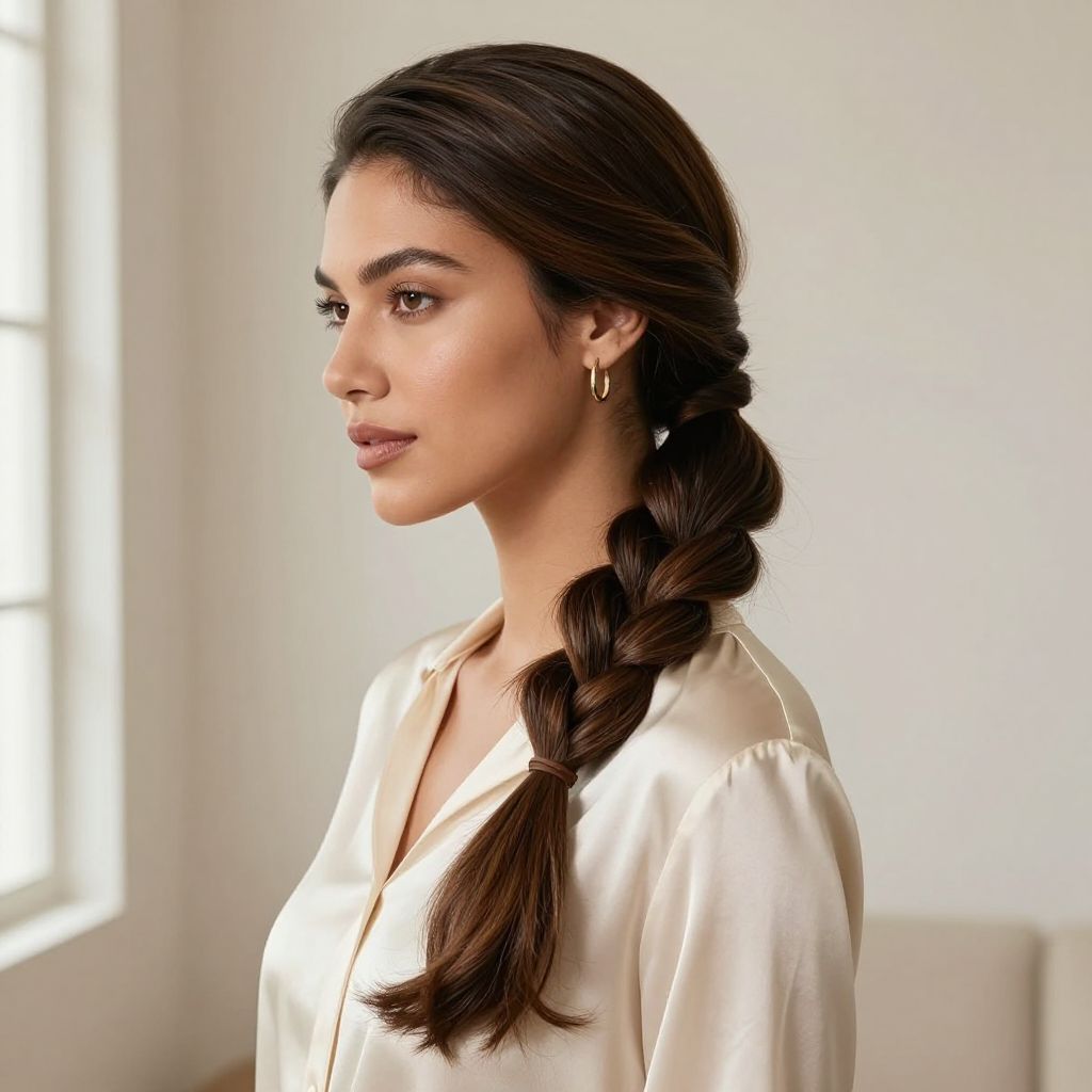 Sleek Ponytail with Braided Wrap