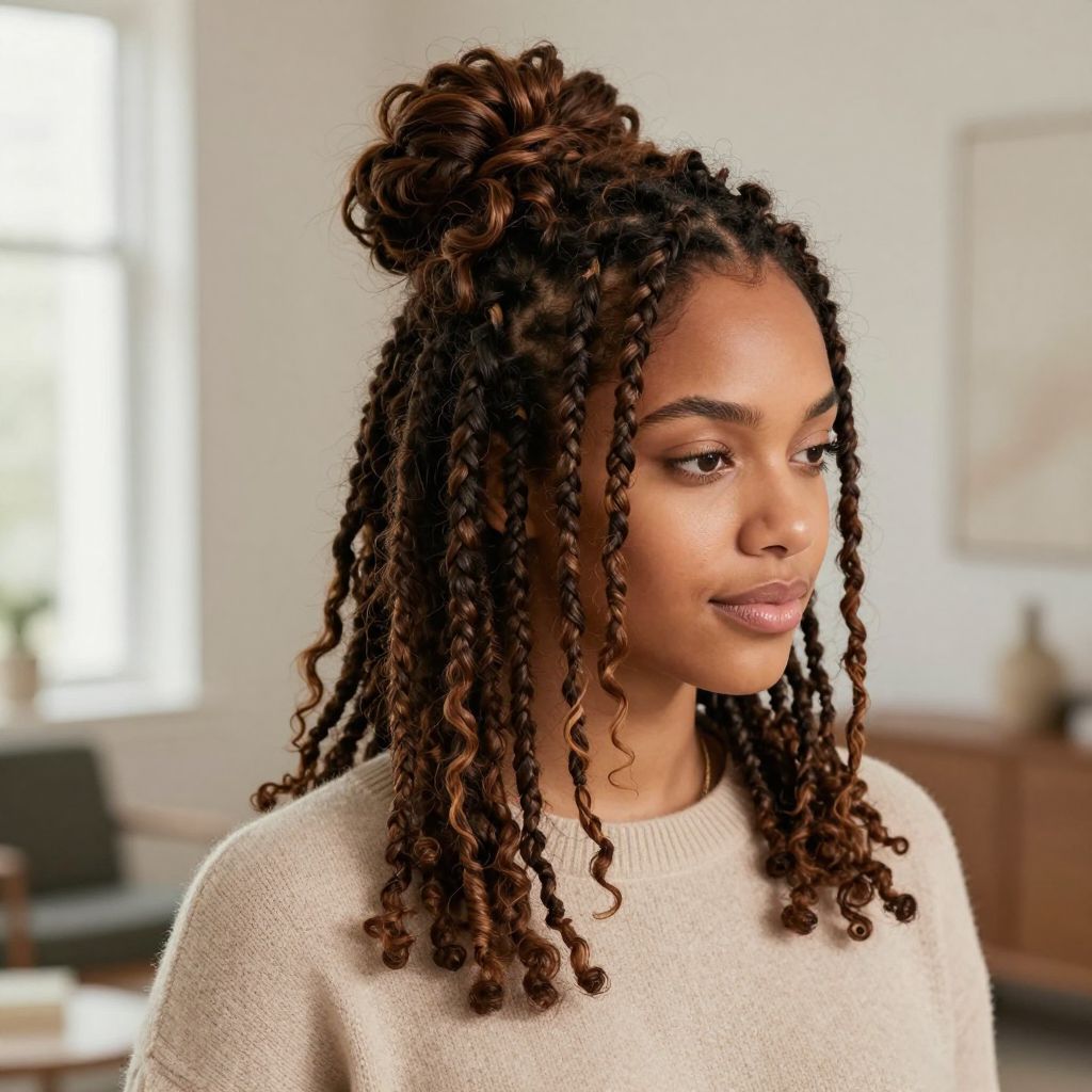 Messy Bun on Soft Locs