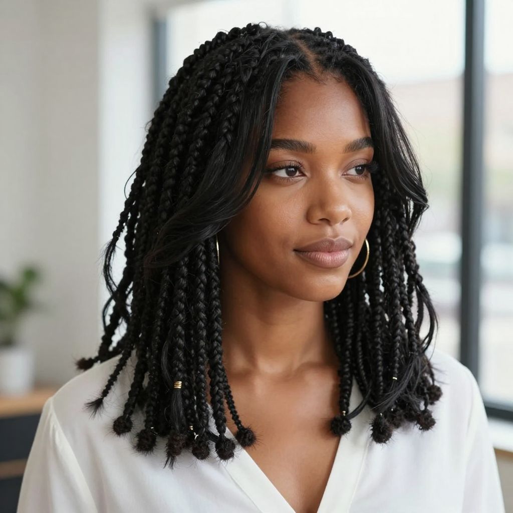 Soft Locs with Side Swept Bangs