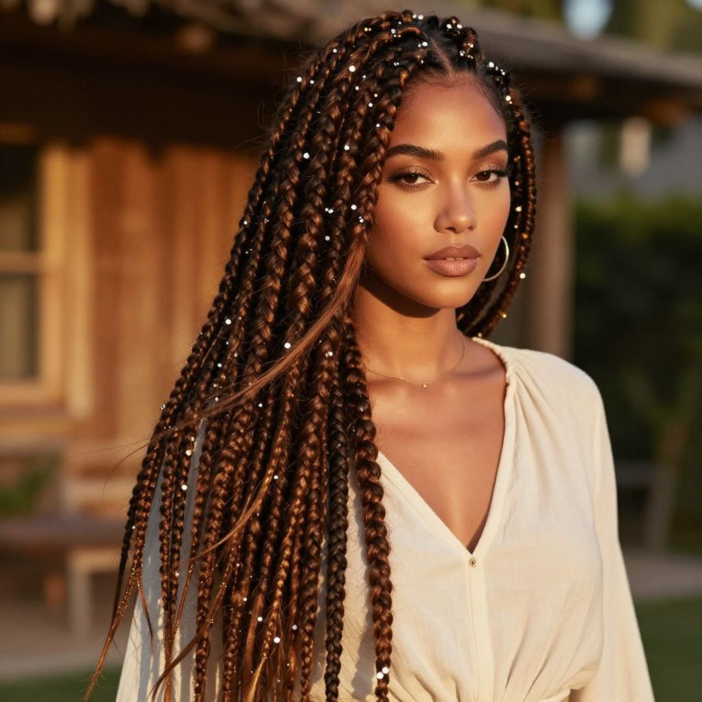 Soft Locs Glamorous Side Sweep with Beads