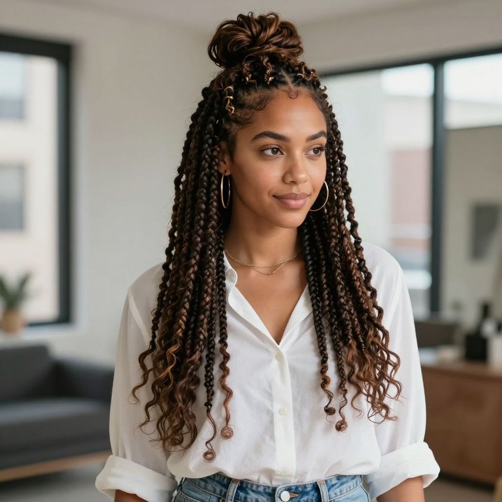 Half Up Bun with Soft Locs