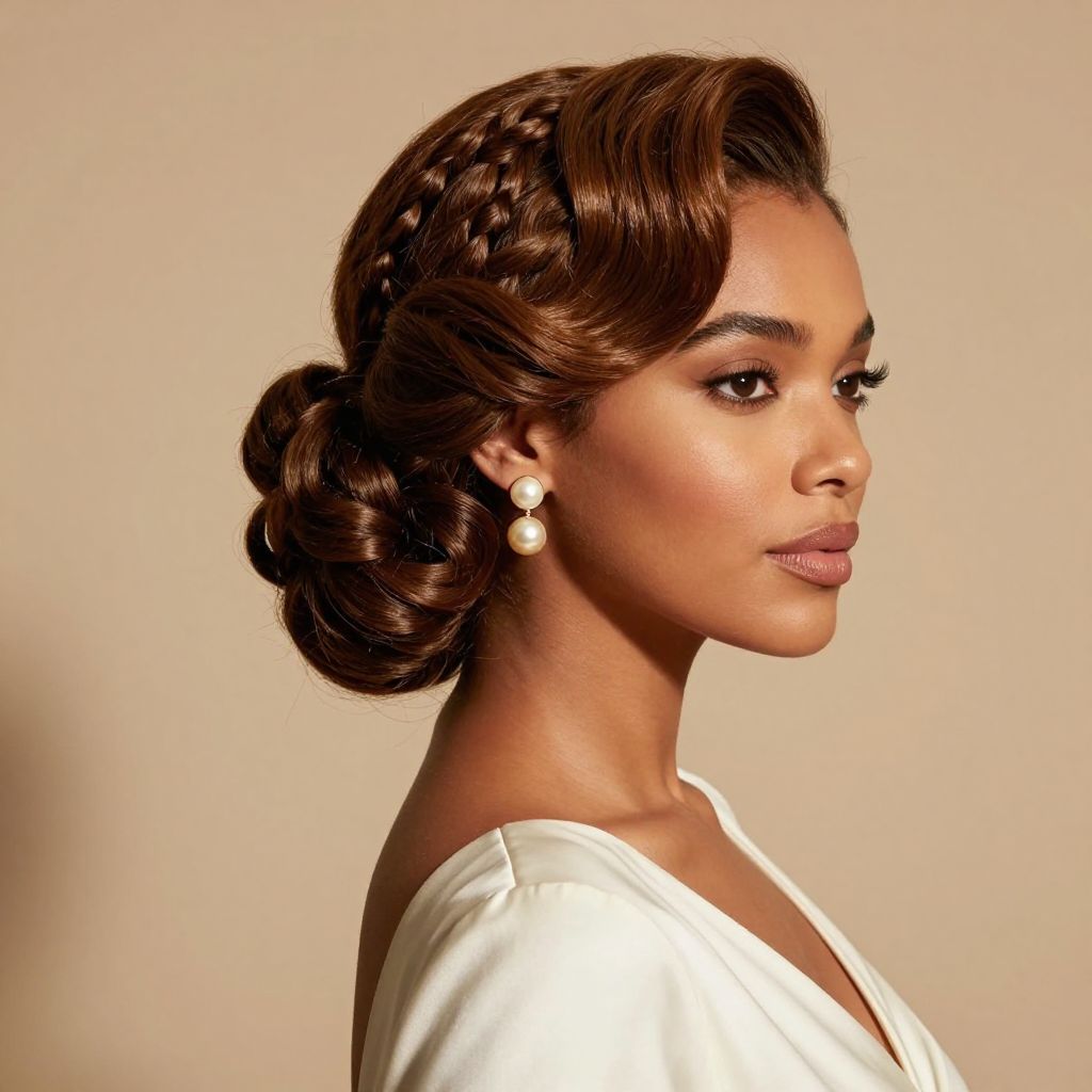 Twisted Soft Locs Vintage Updo