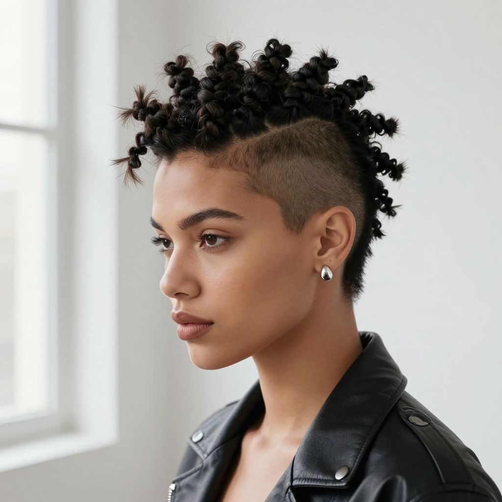 Twisted Mohawk with Tapered Sides