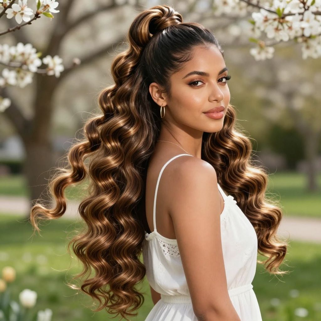 Spiral Twist Ponytail with Volume